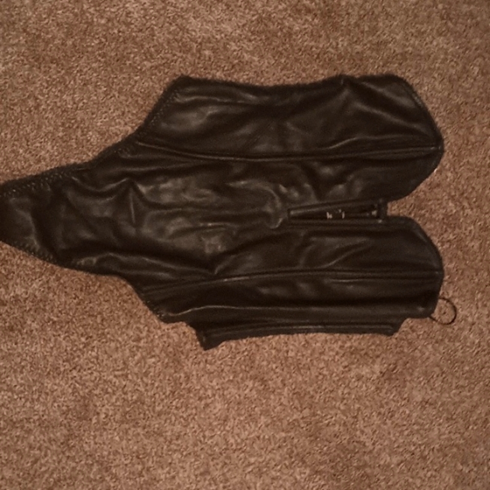 Victoria's secret pleather corset lace back zip up